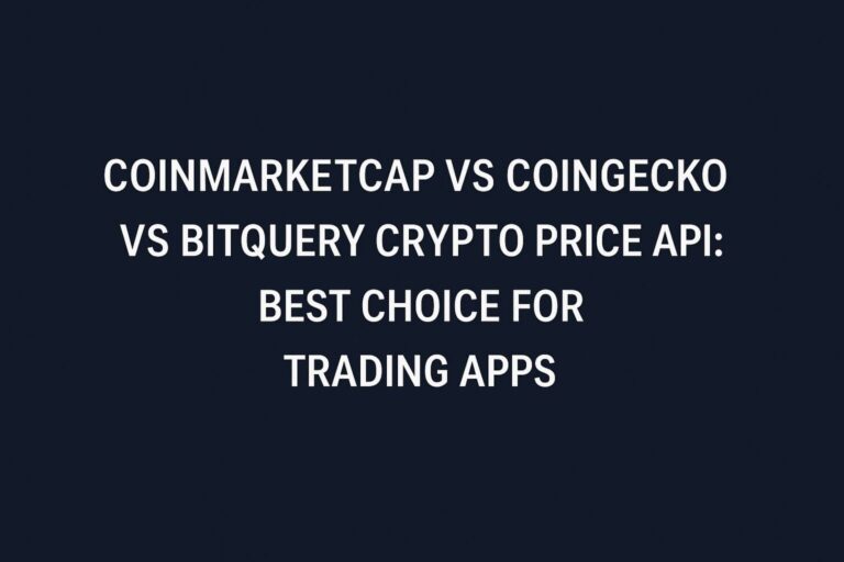 CoinMarketCap vs CoinGecko vs Bitquery Crypto Price API (March 2026)