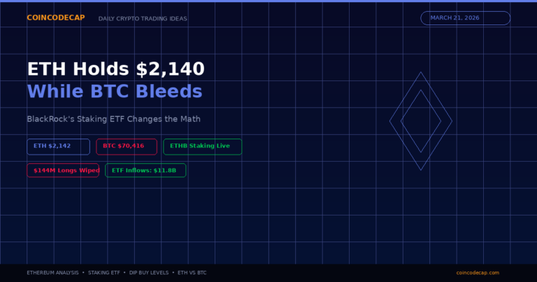 Ethereum Holds $2,140 While BTC Bleeds — ETHB Staking ETF Trade Setup