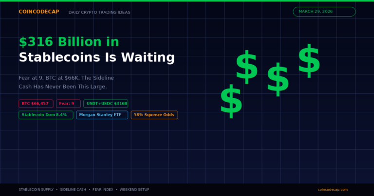 $316B Stablecoins Waiting While BTC Sits at $66K | Fear at 9